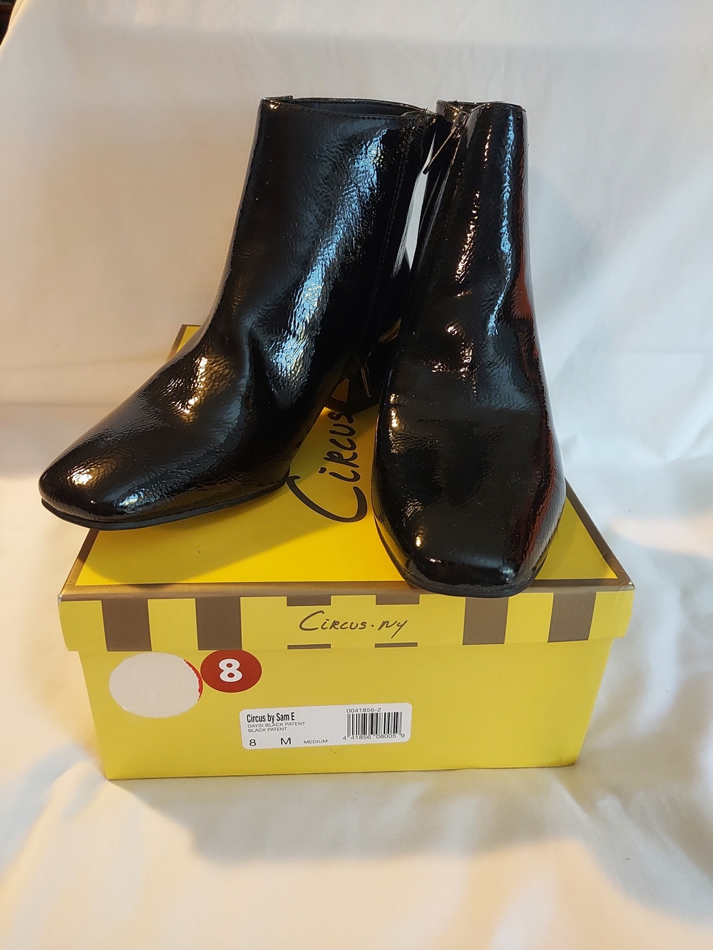 Circus by Sam Edelman Daysi Black Patent Ankle Boots Size 8 NIB